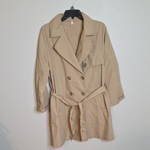 BP Tan Double-Breasted Trench Coat